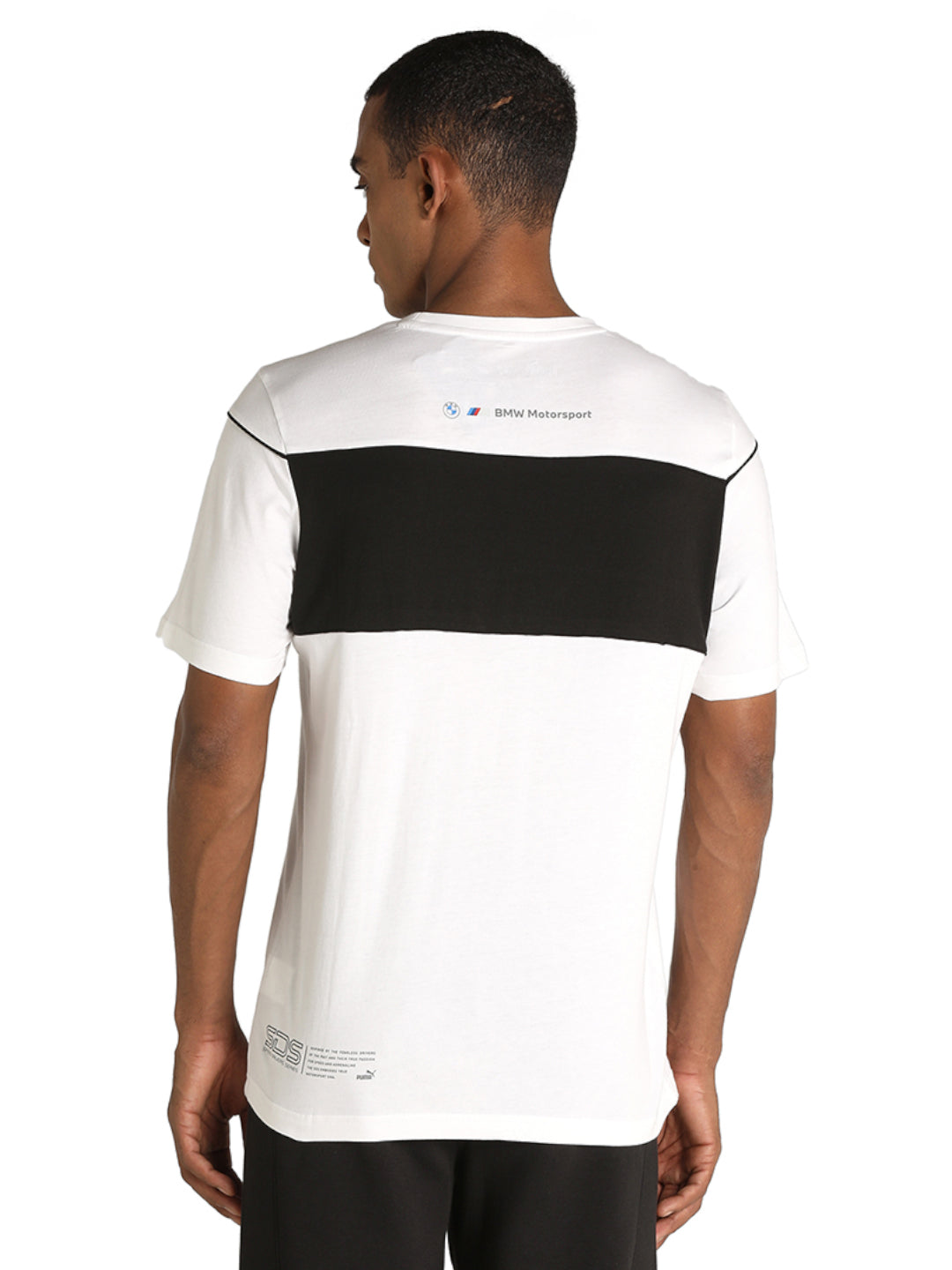 Puma X BMW Men White and Black BMW MMS Logo Printed Half Sleeves Round Neck T-Shirt (3)