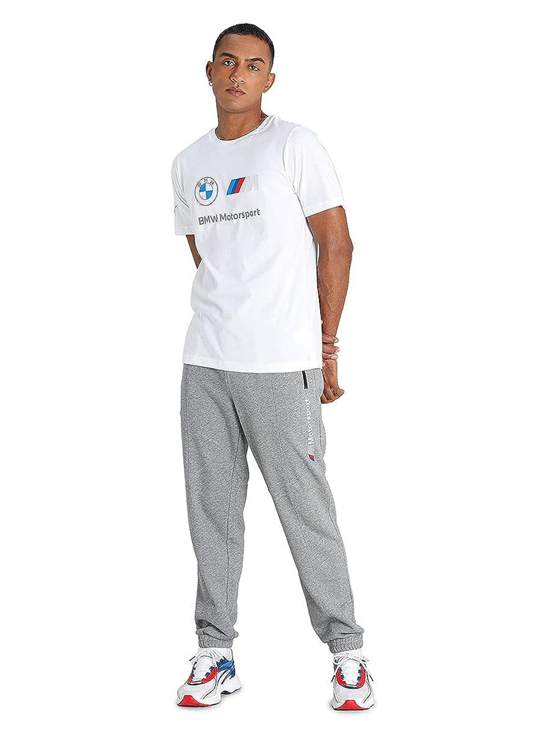 Puma X BMW Men White BMW MMS ESS Logo Printed Round Neck Half Sleeves T-Shirt (5)