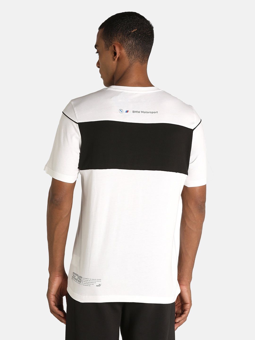 Puma X BMW Men White MMS SDS Brand Logo Printed Half Sleeves Round Neck T-Shirt (3)