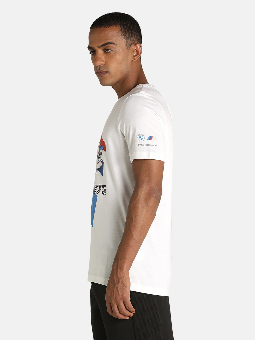 Puma X BMW Men White MMS Vintage Car Graphic Printed Half Sleeves Round Neck T-Shirt (2)