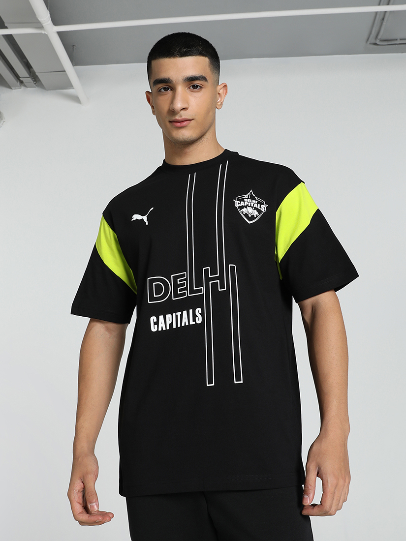 Men Black and Green Graphic Printed Half Sleeves Round Neck Polyestyer T-Shirt