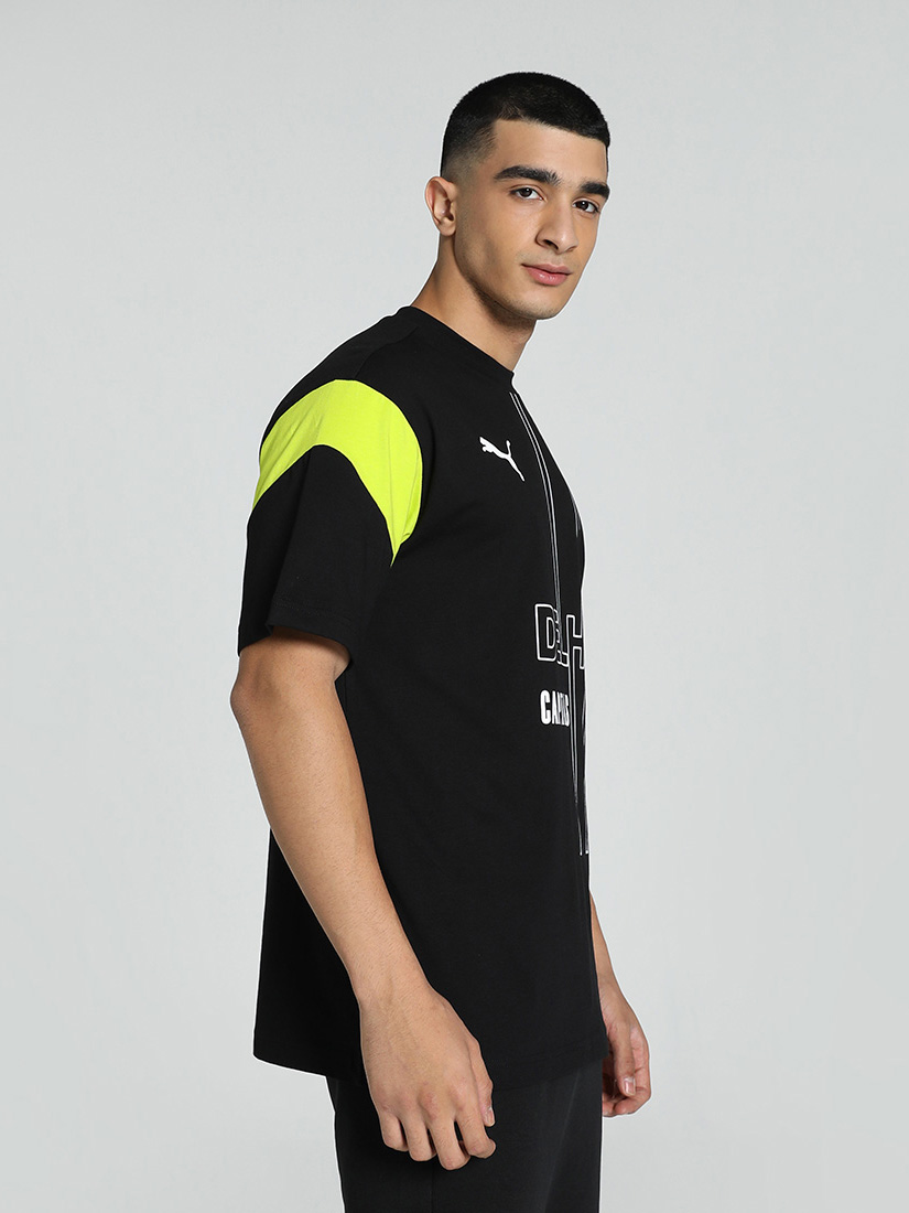 Puma X DC Men Black and Green Graphic Printed Half Sleeves Round Neck Polyestyer T-Shirt (2)