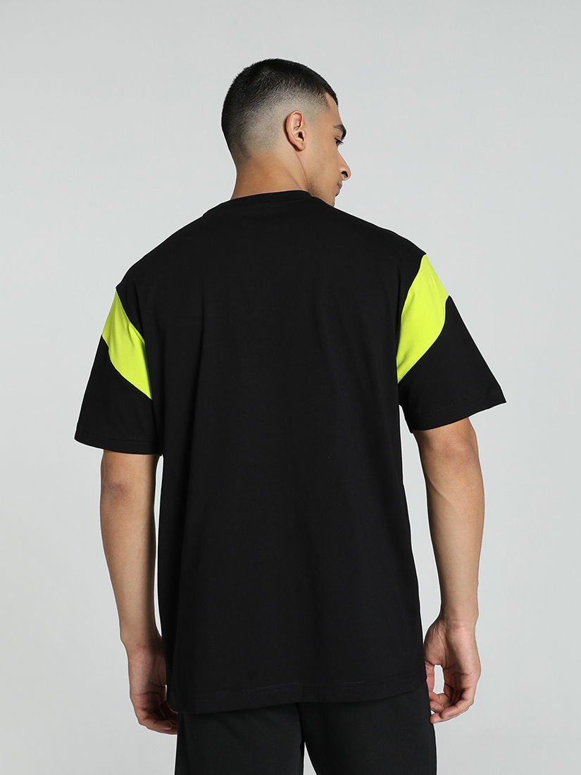 Puma X DC Men Black and Green Graphic Printed Half Sleeves Round Neck Polyestyer T-Shirt (4)
