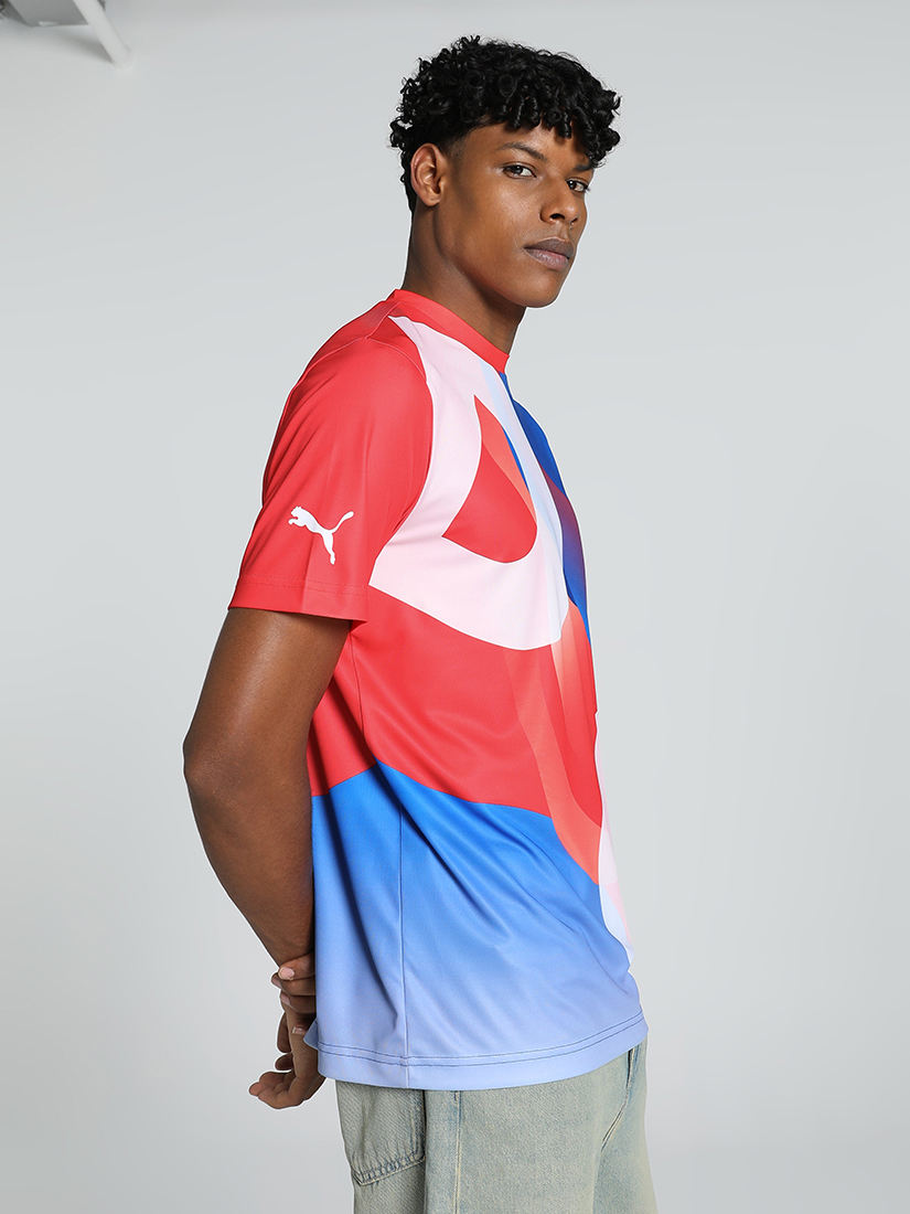 Puma X DC Men Blue and Red Graphic Printed Half Sleeves Round Neck Polyester T-Shirt (2)