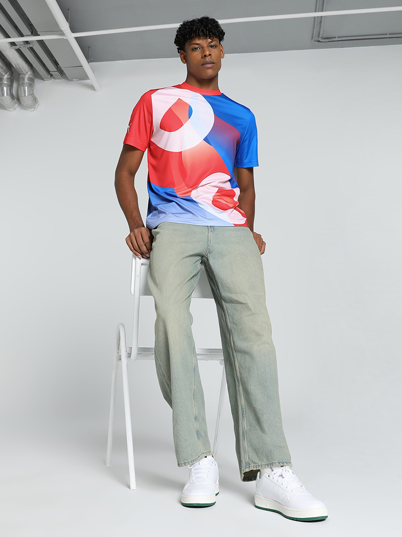 Puma X DC Men Blue and Red Graphic Printed Half Sleeves Round Neck Polyester T-Shirt (5)