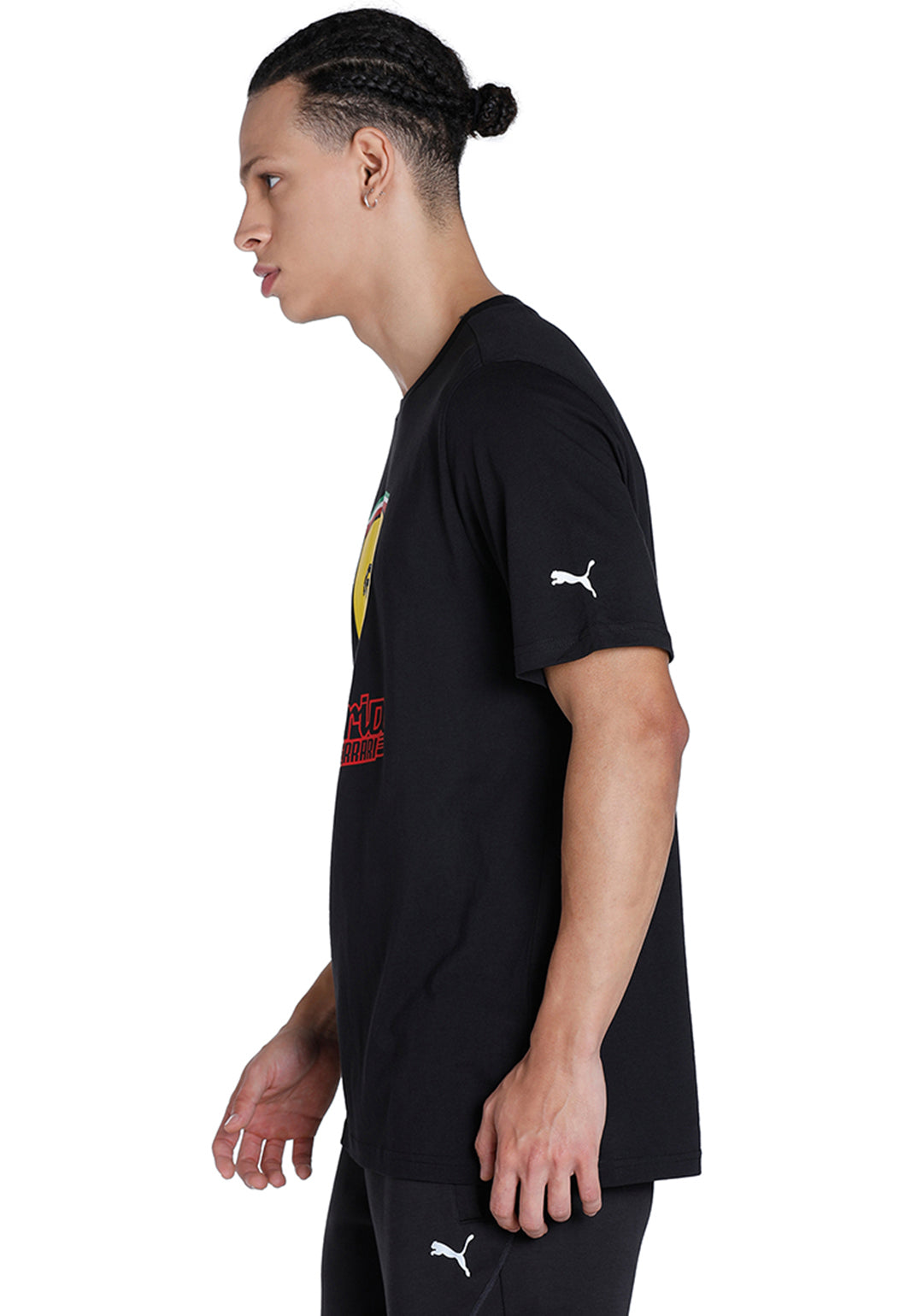 Puma X Ferrari Men Black Ferrari race Big Shield Heritage T-Shirt (2)