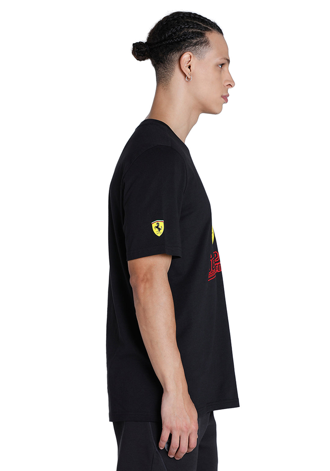 Puma X Ferrari Men Black Ferrari race Big Shield Heritage T-Shirt (4)