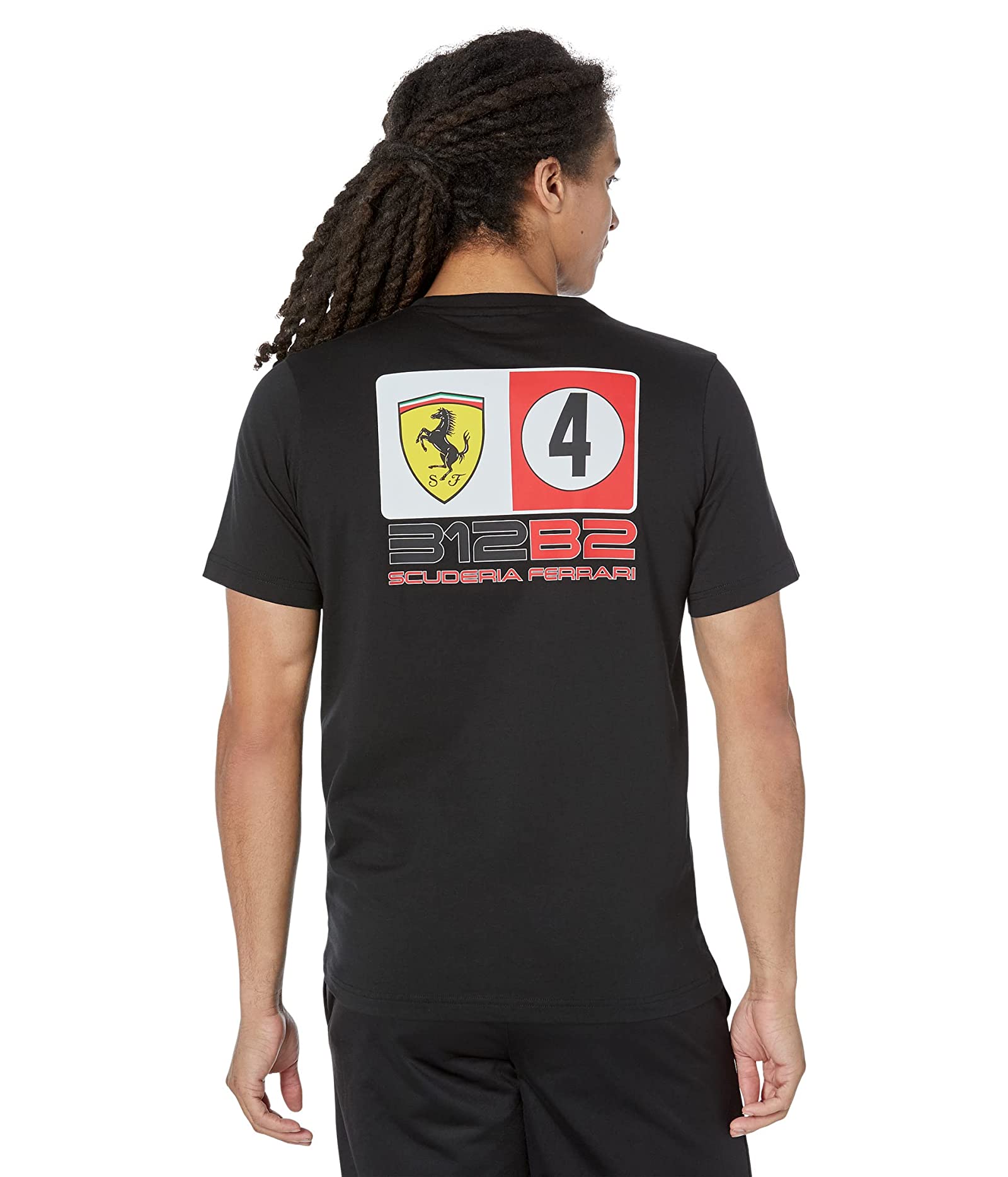 Puma X Ferrari Men Black Ferrari Race Colored Big Shield T-Shirt (2)