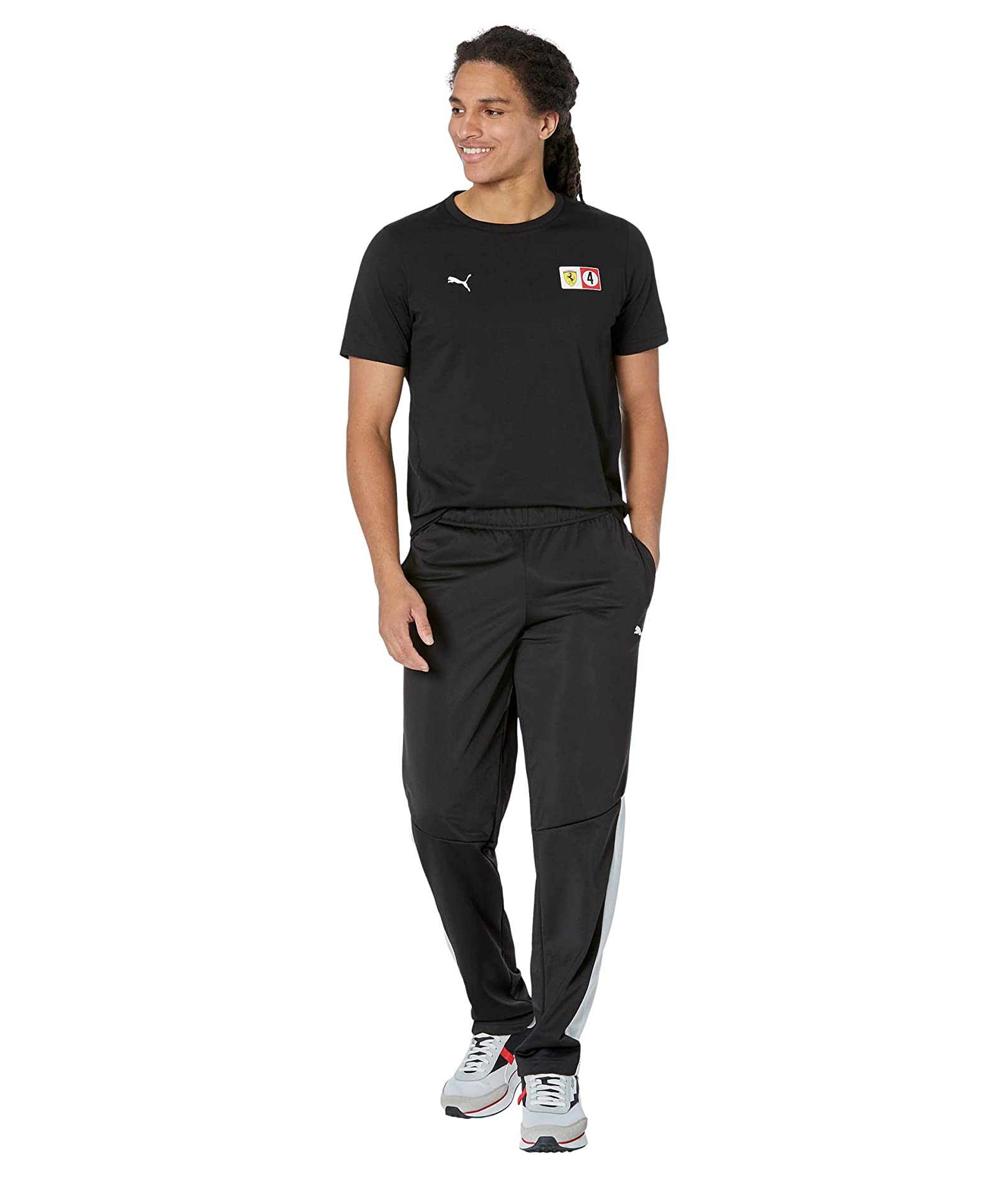 Puma X Ferrari Men Black Ferrari Race Colored Big Shield T-Shirt (4)