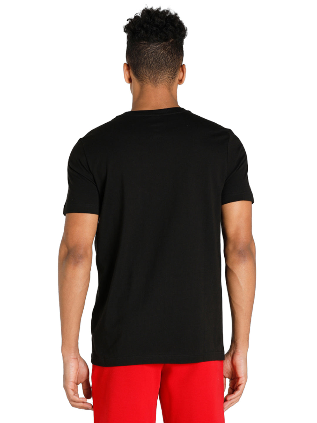Puma X Ferrari Men Black Ferrari Race Tonal Big Shield Round Neck Half Sleeves T-Shirt (4)