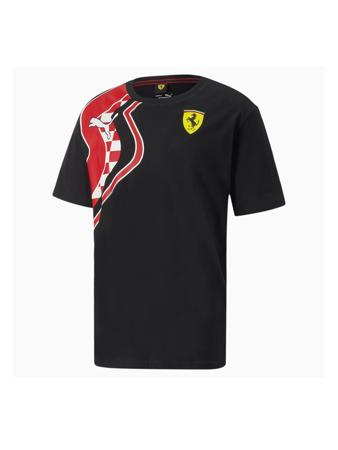 Puma X Ferrari Men Black & Red Ferrari Race Premium Logo Printed T-shirt (1)
