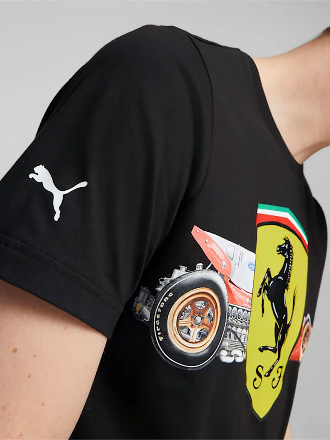 Puma X Ferrari Men Black Scuderia Ferrari Shield T-Shirt (2)