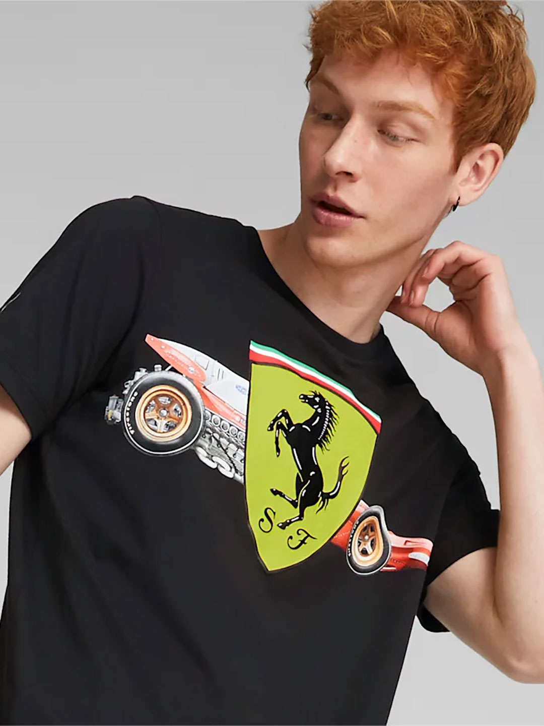 Puma X Ferrari Men Black Scuderia Ferrari Shield T-Shirt (3)