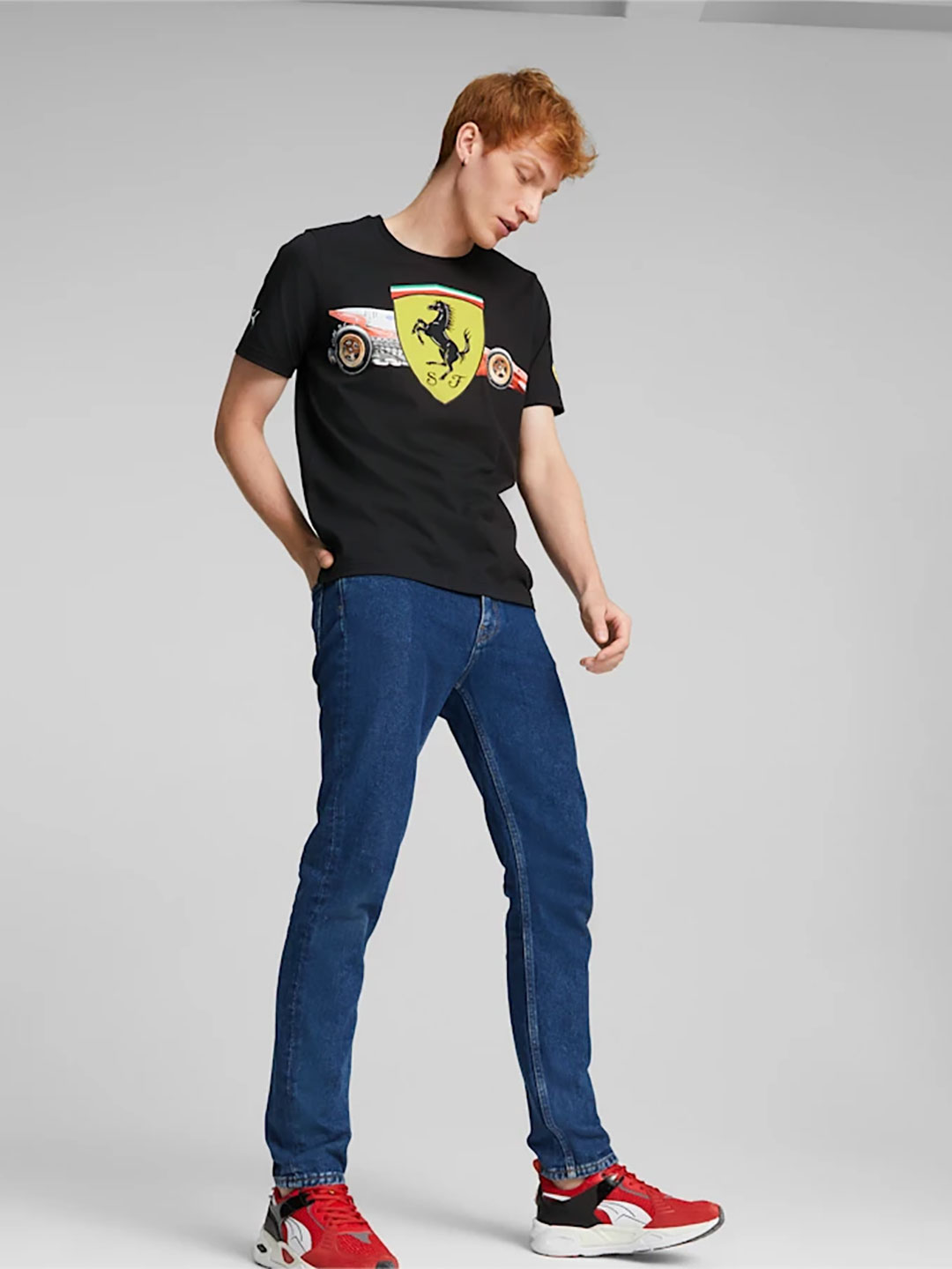 Puma X Ferrari Men Black Scuderia Ferrari Shield T-Shirt (5)