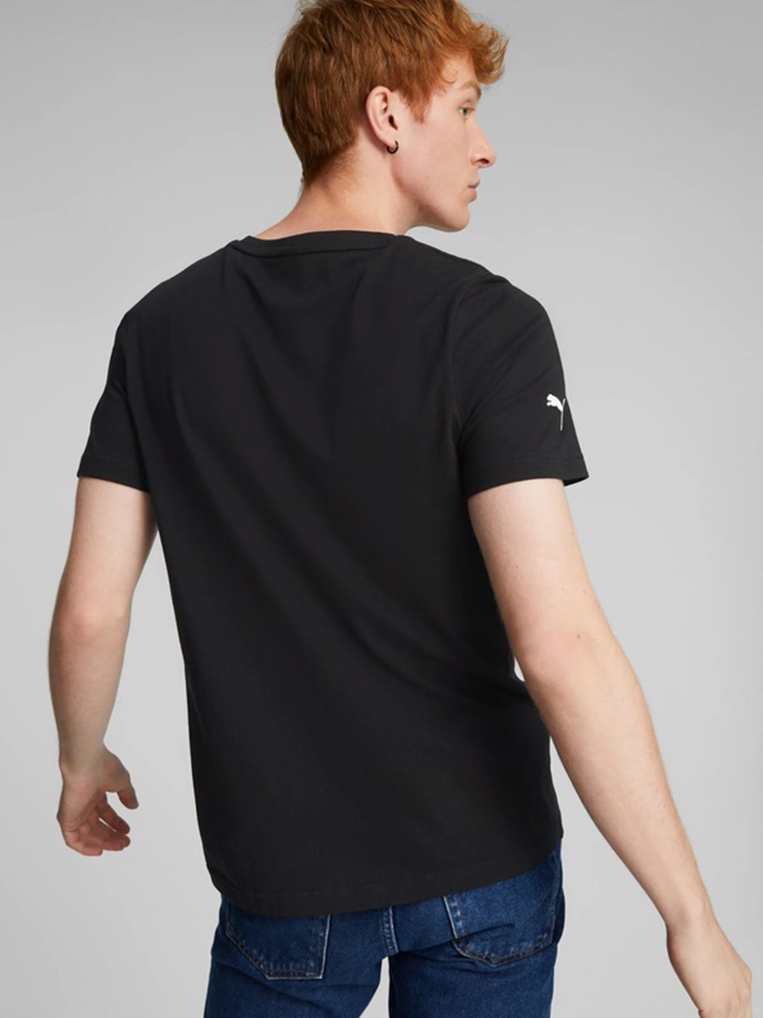 Puma X Ferrari Men Black & White Ferrari Race Big Shield Printed T-Shirt (6)