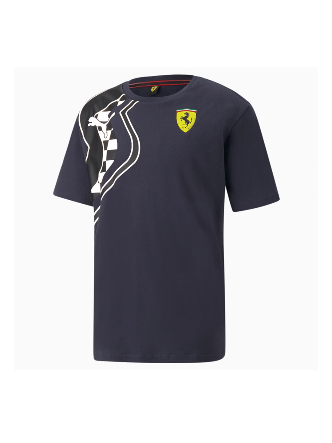 Puma X Ferrari Men Blue & Black Ferrari Race Premium Logo Printed T-shirt (1)