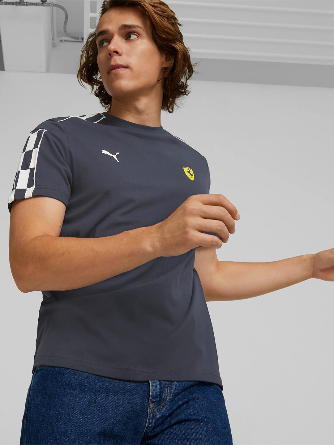 Puma X Ferrari Men Grey Scuderia Ferrari Race MT7 T-Shirt (1)
