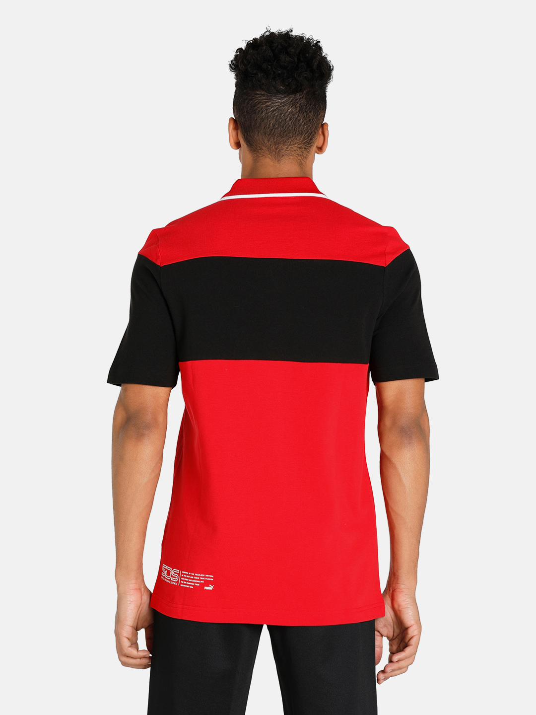 Puma X Ferrari Men Race SDS Rosso Corsa Half Sleeves Polo Collar T-Shirt (3)