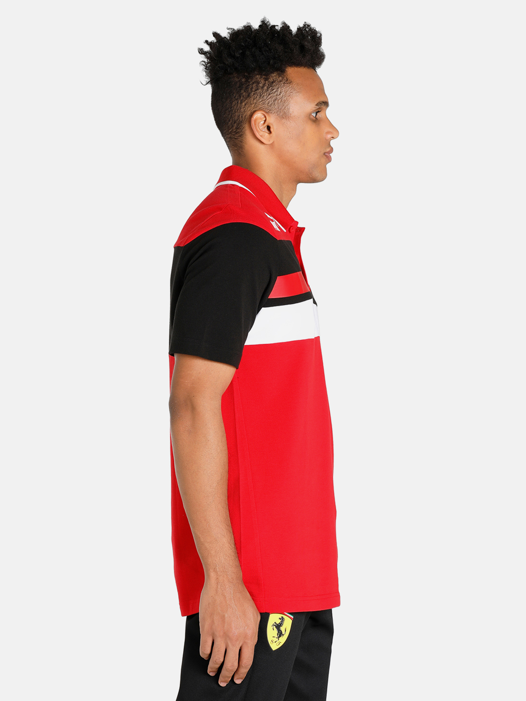 Puma X Ferrari Men Race SDS Rosso Corsa Half Sleeves Polo Collar T-Shirt (4)