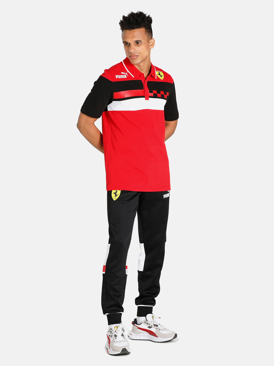 Puma X Ferrari Men Race SDS Rosso Corsa Half Sleeves Polo Collar T-Shirt (5)