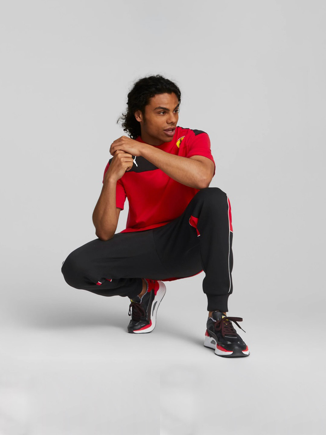 Puma X Ferrari Men Red & Black Ferrari Race Assembly Printed T-Shirt (5)