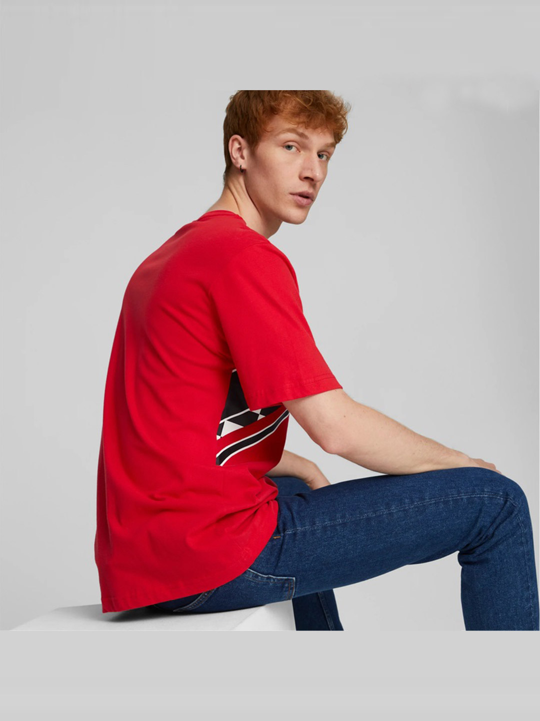 Puma X Ferrari Men Red & Black Ferrari Race Premium Logo Printed T-shirt (4)