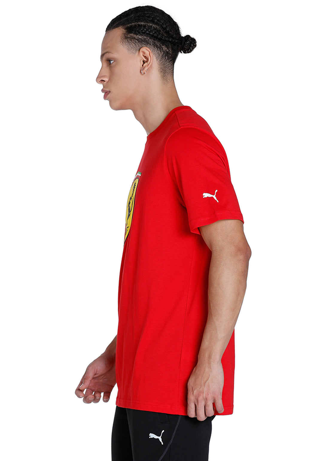 Puma X Ferrari Men Red Ferrari Race Big Shield Colored T-Shirt (2)