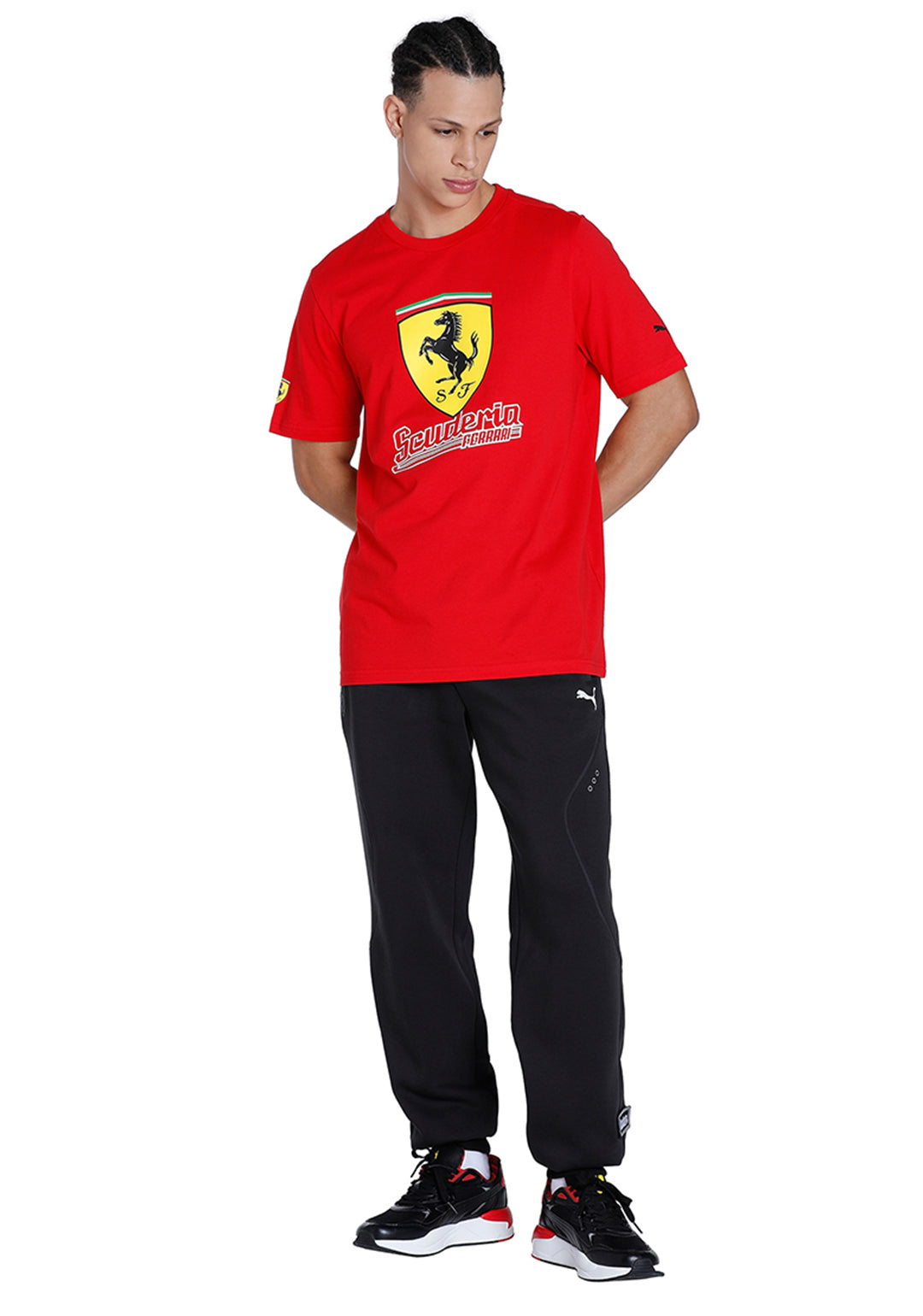 Puma X Ferrari Men Red Ferrari race Big Shield Heritage T-Shirt (5)