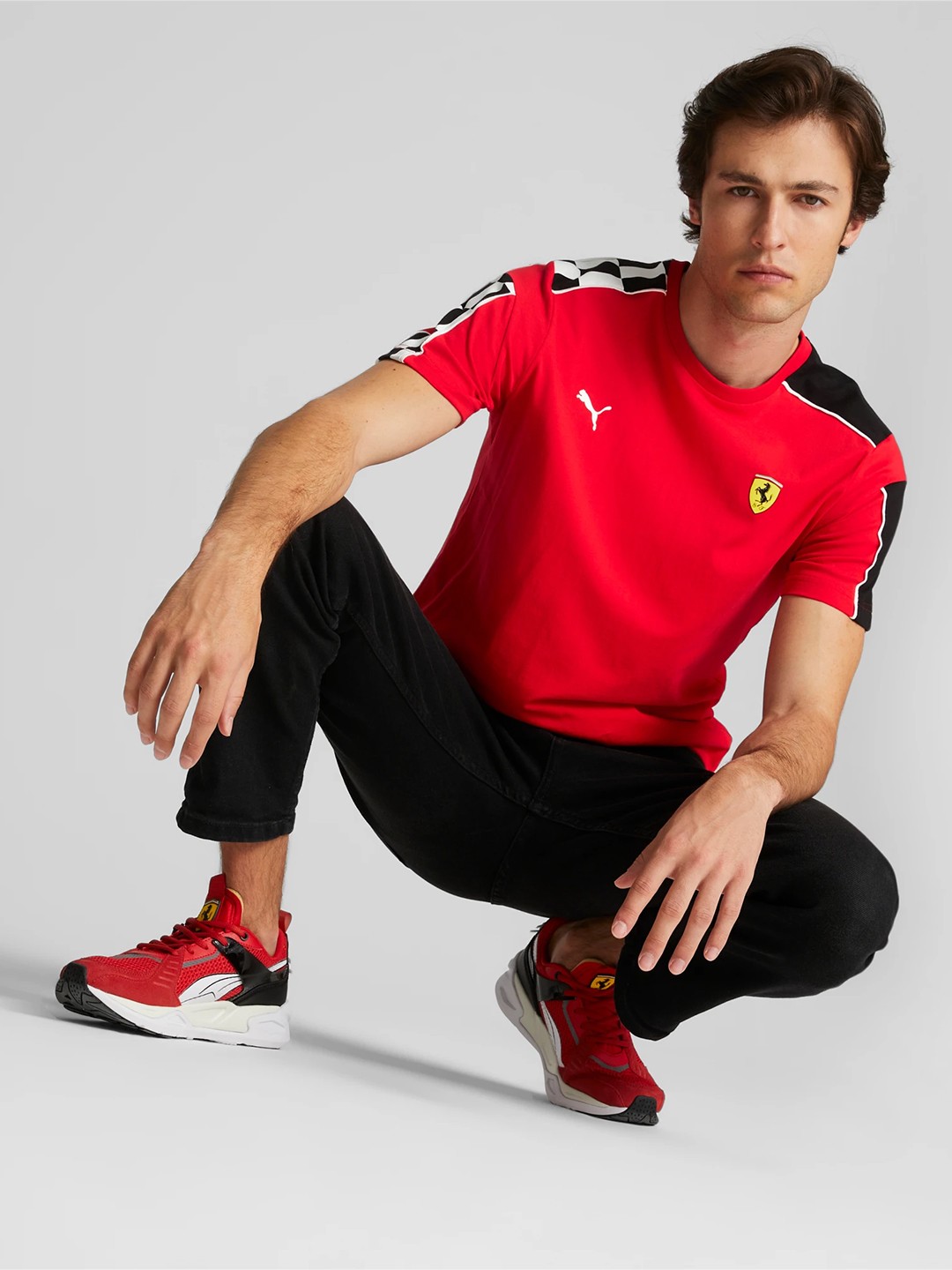 Puma X Ferrari Men Red Scuderia Ferrari Race MT7 T-Shirt (1)