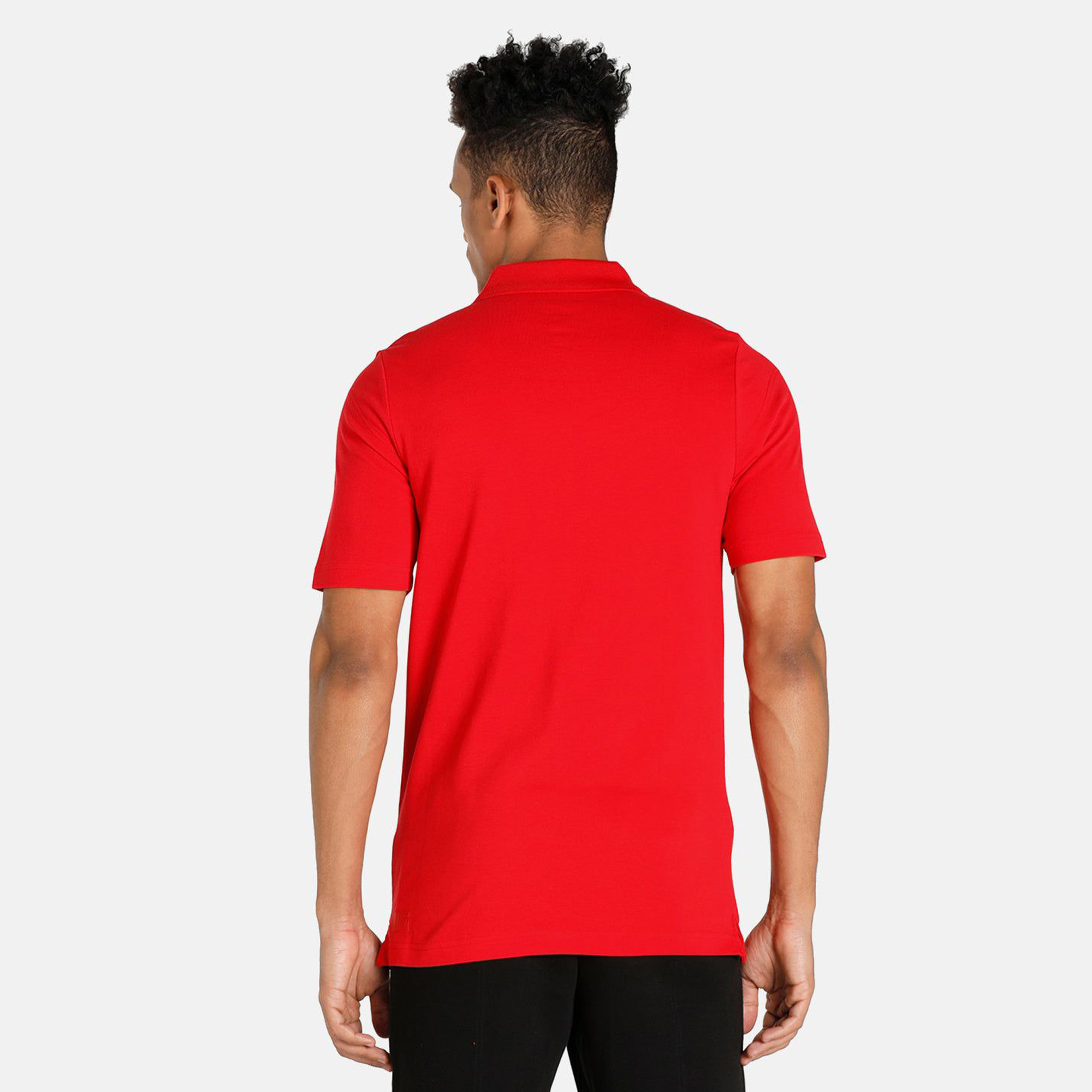 Puma X Ferrari Men Rosso Corsa Polo Collar Half Sleeves Style T-Shirt (2)