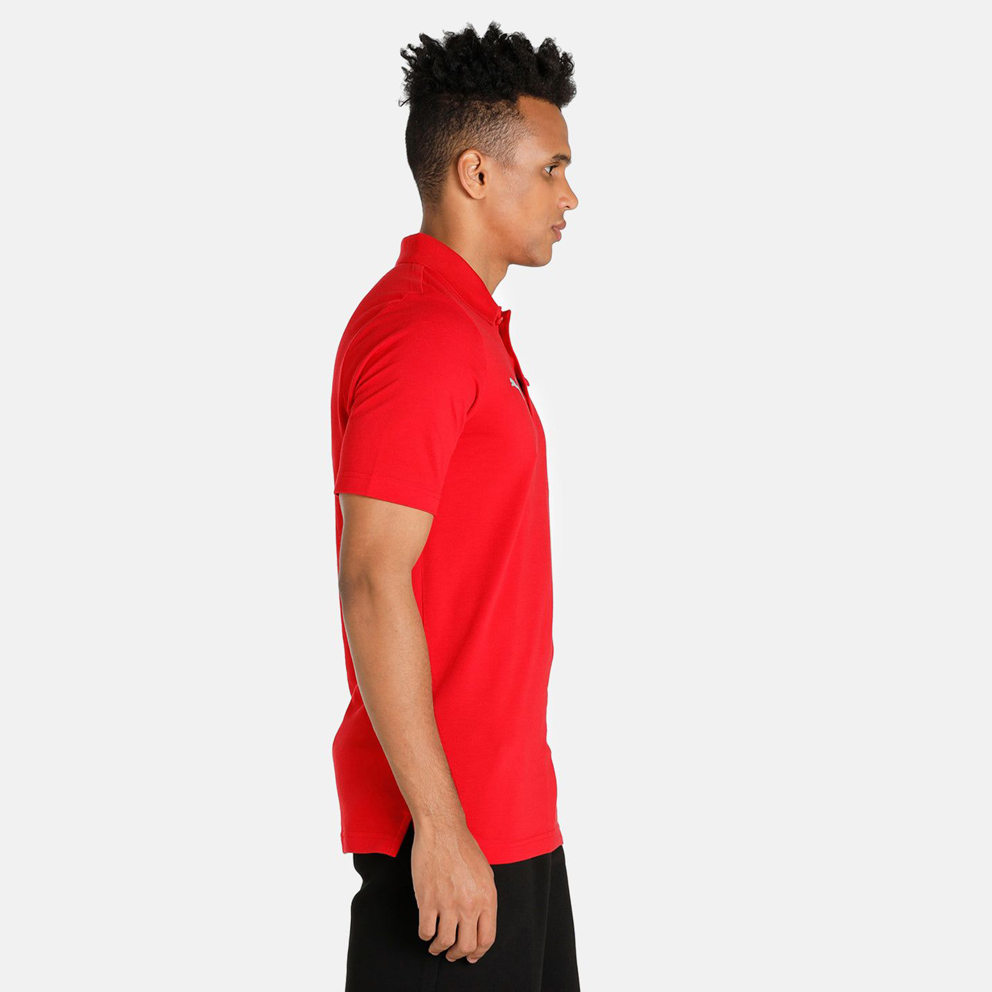 Puma X Ferrari Men Rosso Corsa Polo Collar Half Sleeves Style T-Shirt (4)