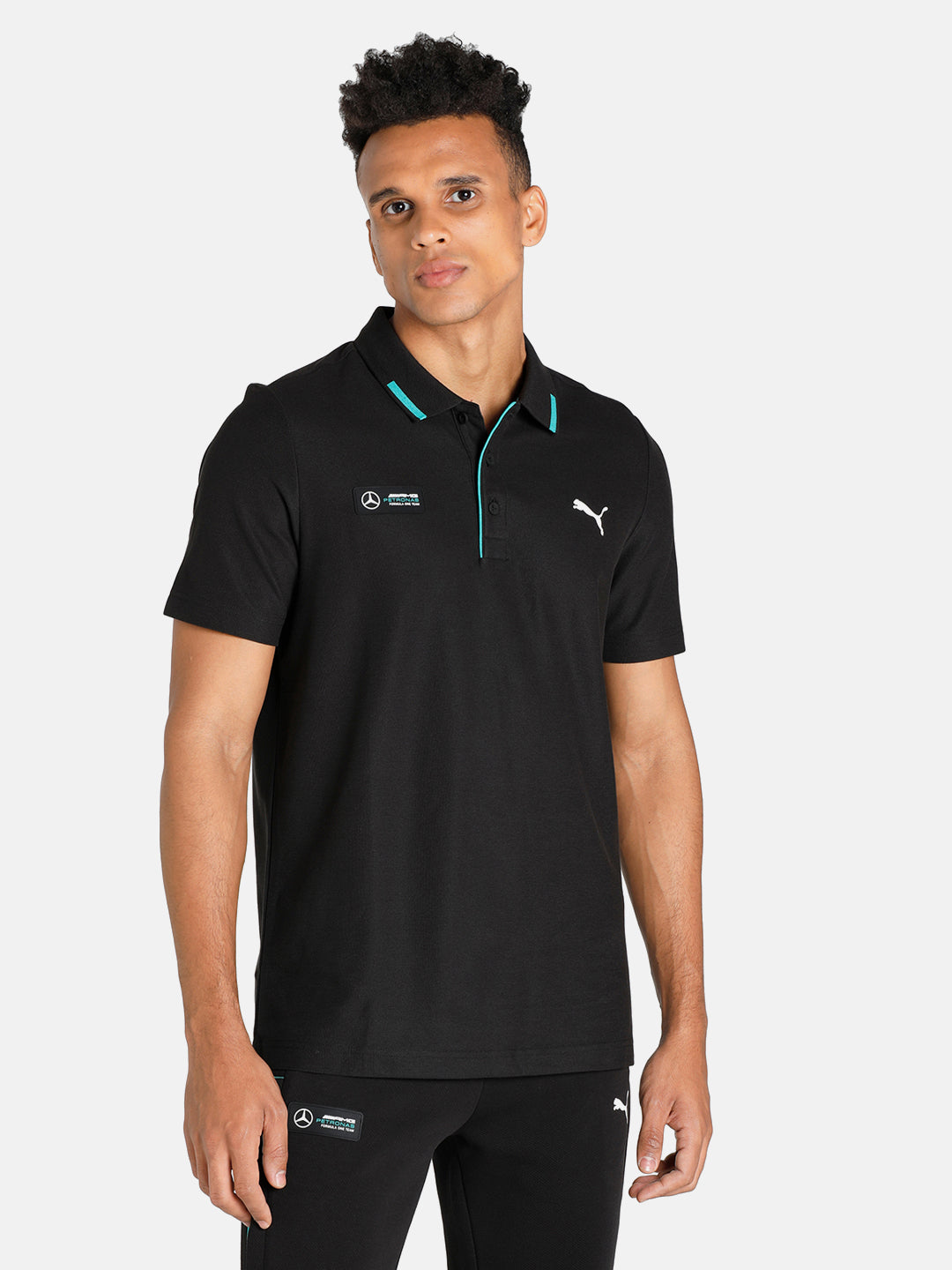 Puma x Mercedes Basic Polo Black T-Shirt (1)
