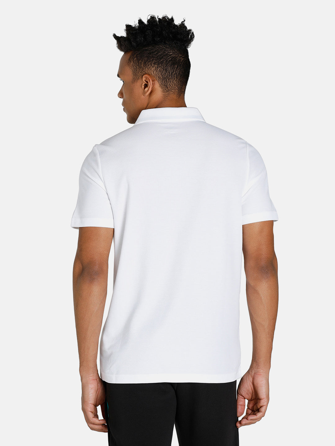 Puma x Mercedes Men Basic Half Sleeves Polo Collar White T-Shirt (3)