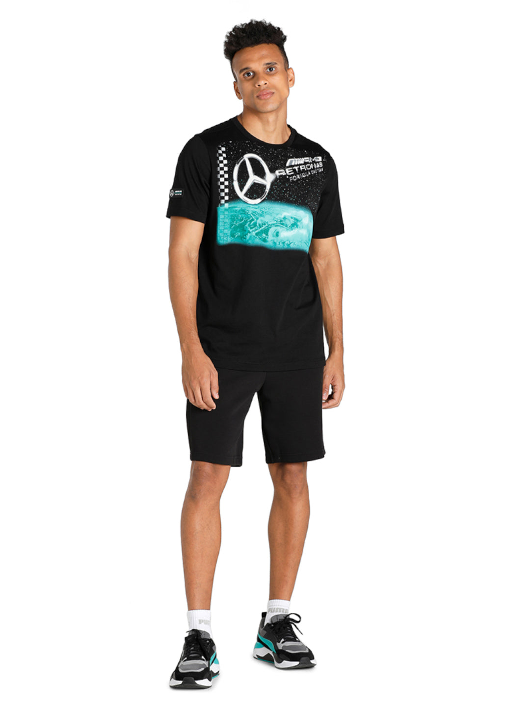 Puma x Mercedes Men Black Graphic Printed MAPF1 Vintage T-Shirt (5)