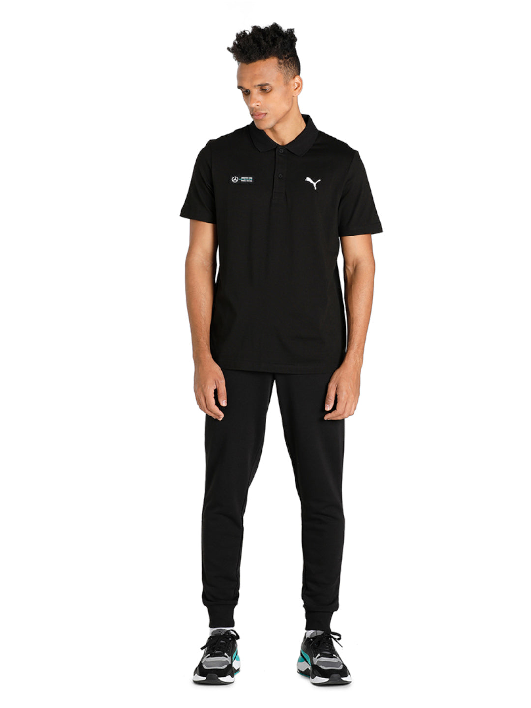 Puma x Mercedes Men Black Solid MAPF1 ESS Half Sleeves Polo Neck T-Shirt (4)