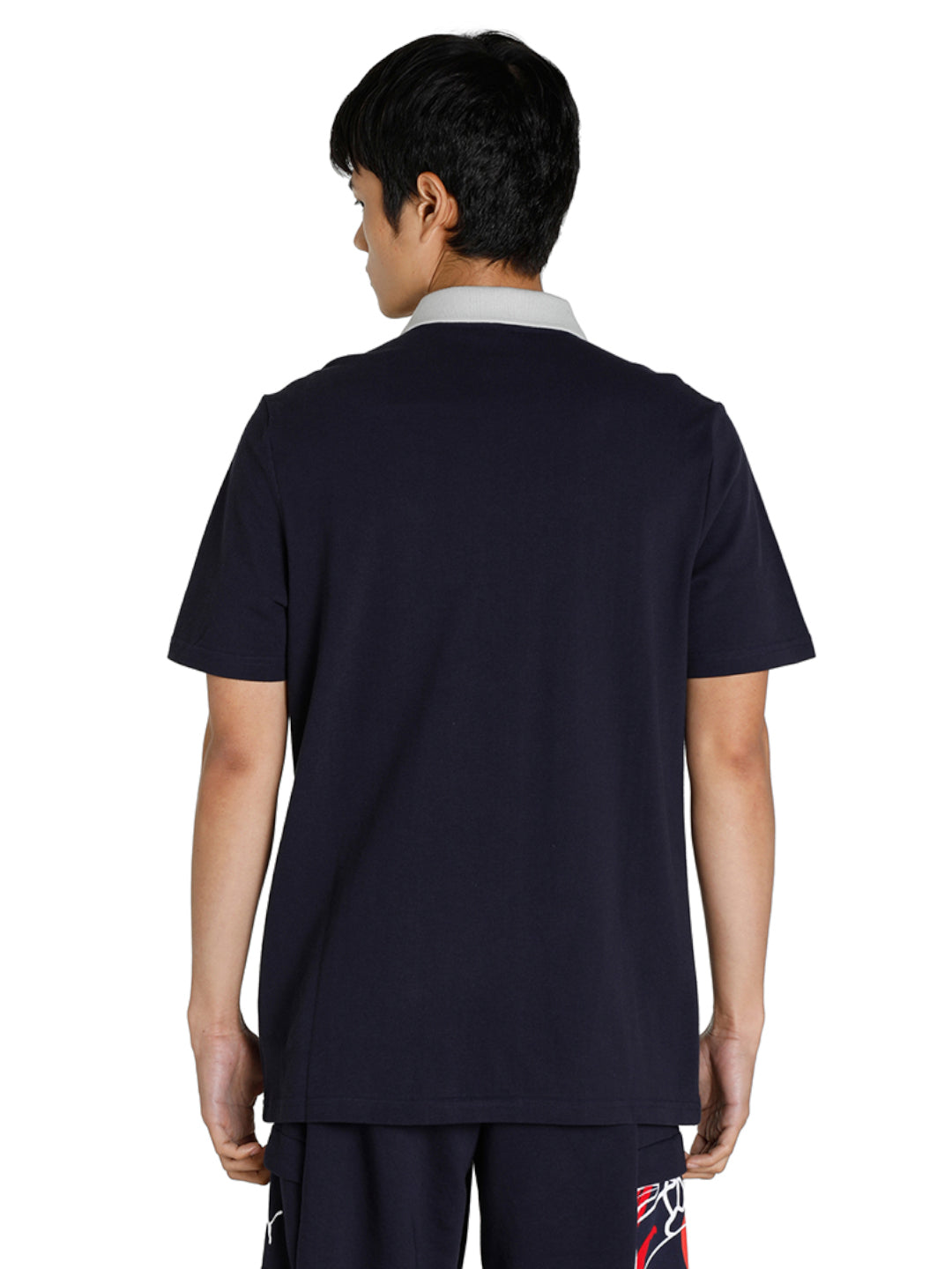Puma x RBR Men Black Solid Red Bull Racing Polo Neck Half Sleeves T-Shirt (4)