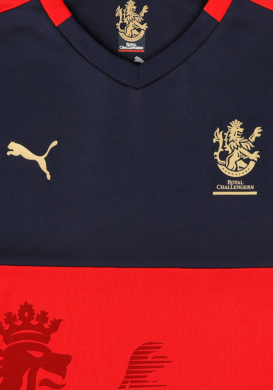 Puma X RCB Boys Navy Blue and Red Half Sleeves Official 2023 Take Down Jersey (3)
