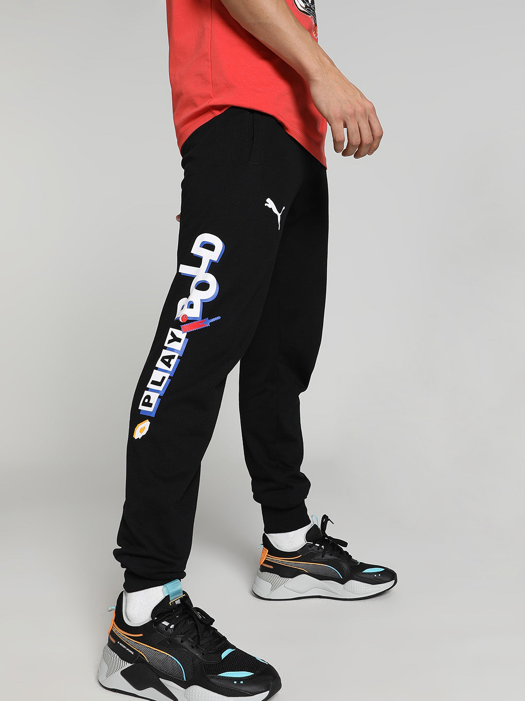 Puma X RCB Men Black Printed Mid-Rise Cotton Training Joggers (2)