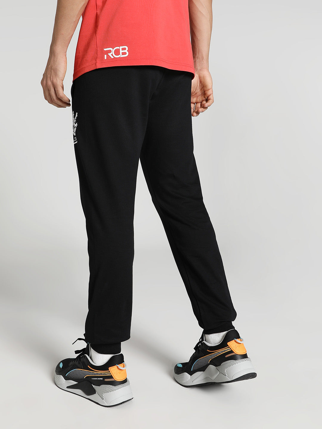 Puma X RCB Men Black Printed Mid-Rise Cotton Training Joggers (4)