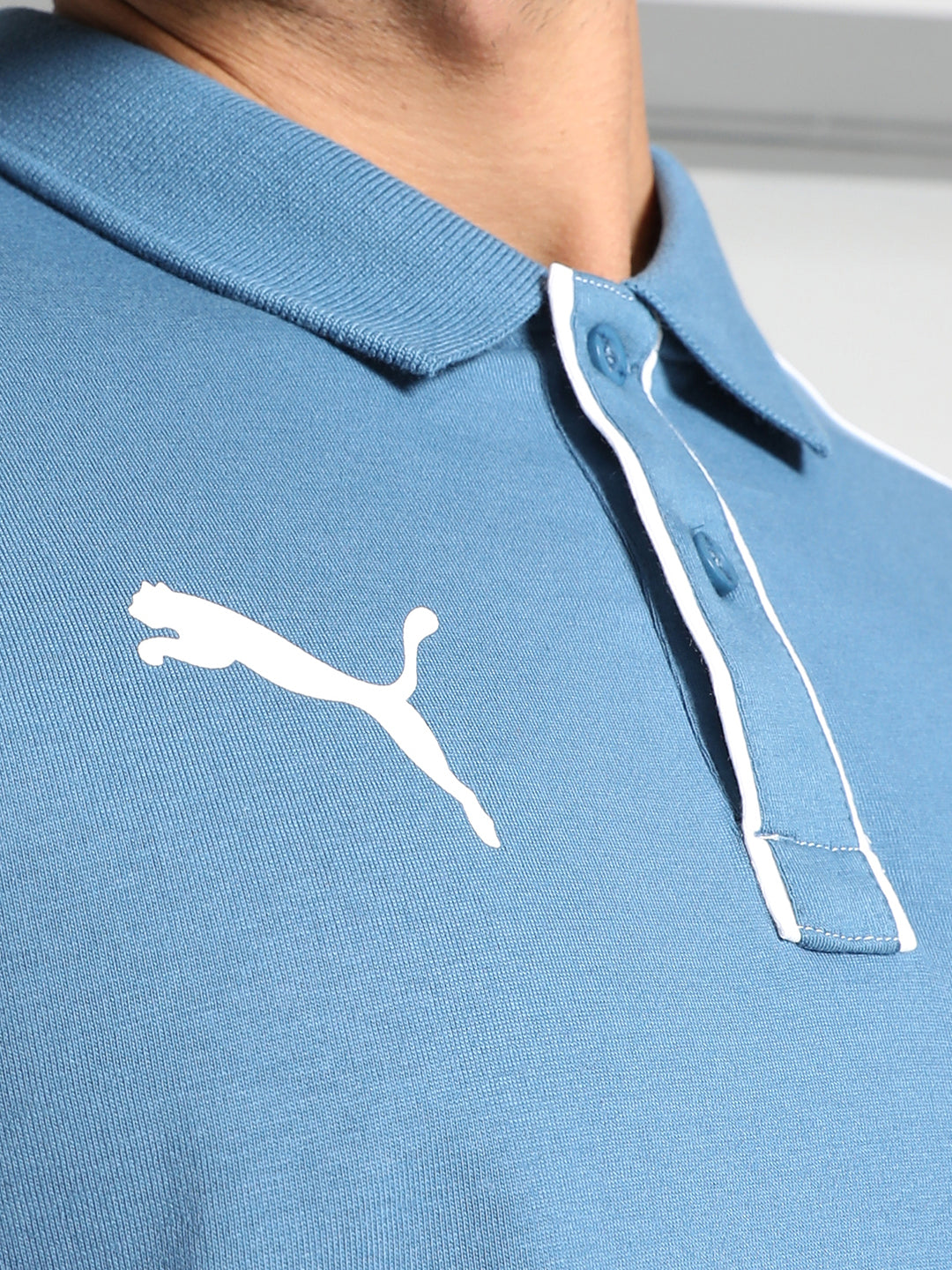 Puma X RCB Men Blue Printed Half Sleeves Polo Collar Cotton T-Shirt (3)