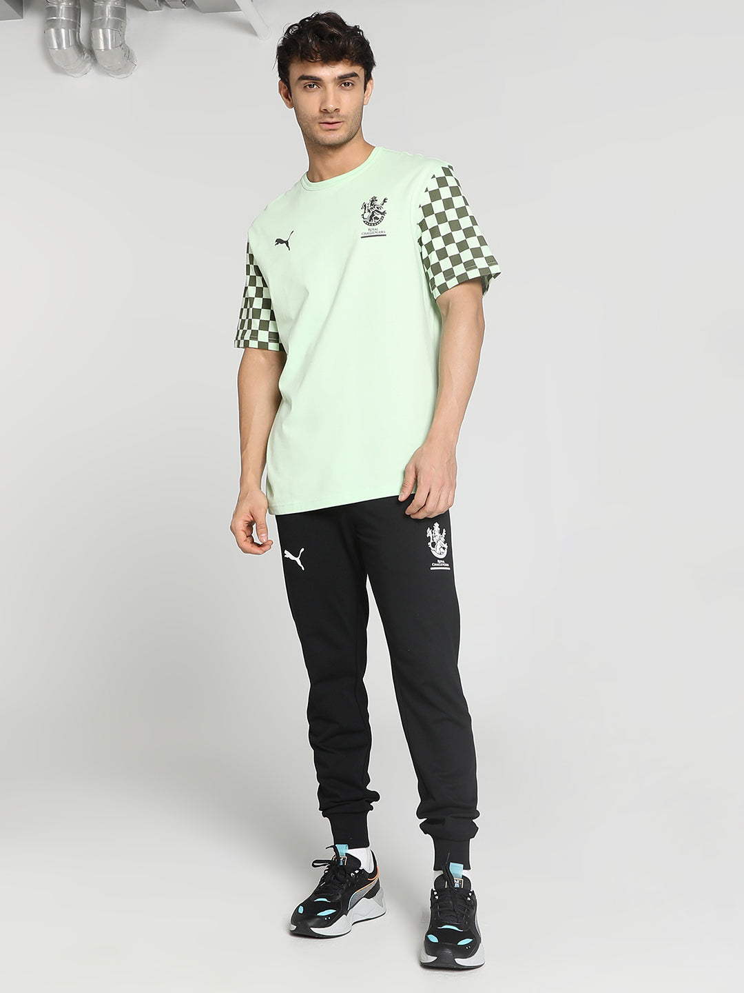 Puma X RCB Men Green and Black Printed Half Sleeves Round Neck Cotton T-Shirt (4)