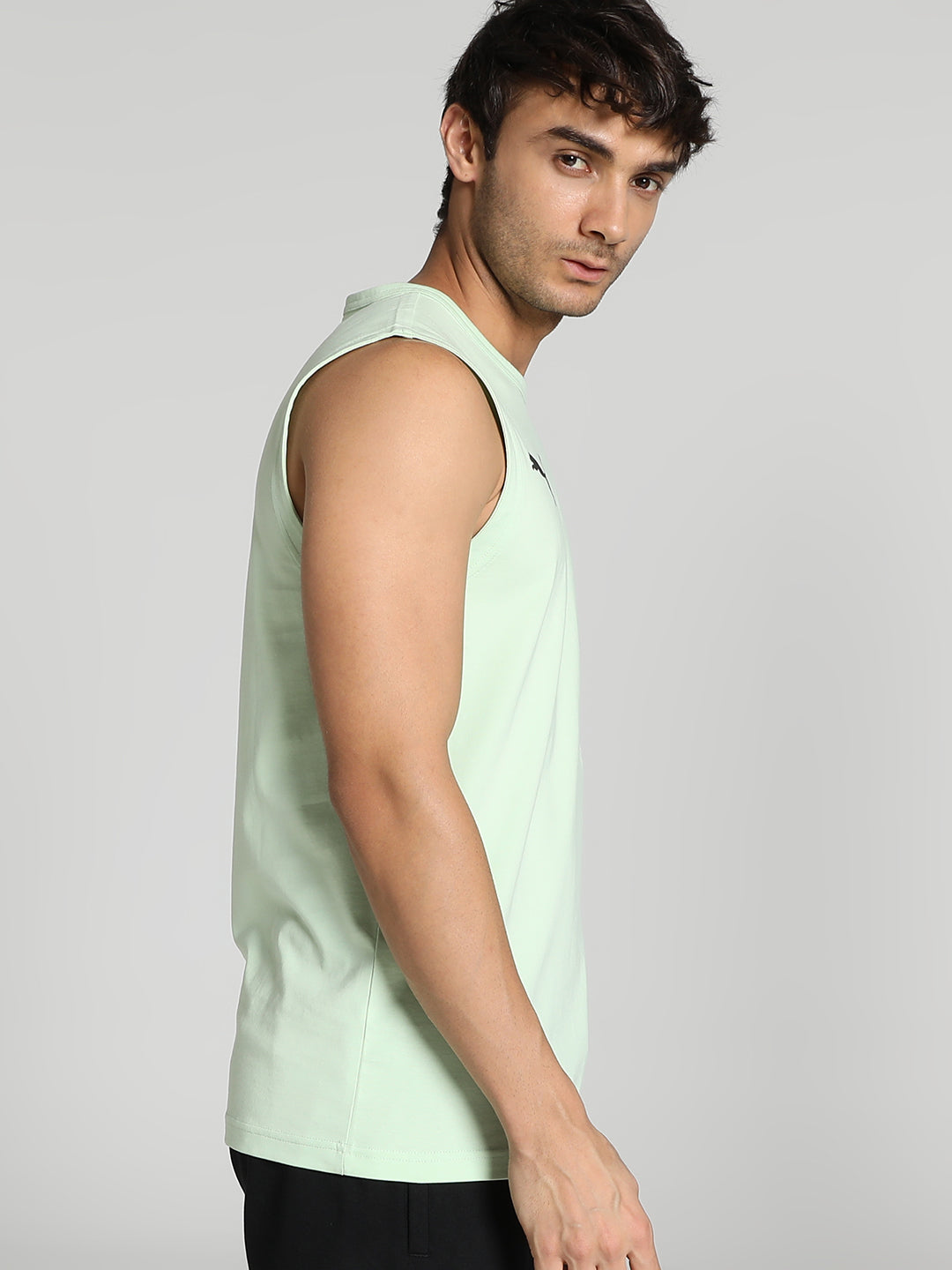 Puma X RCB Men Green Printed Sleeveless Round Neck Cotton Blend T-Shirt (2)