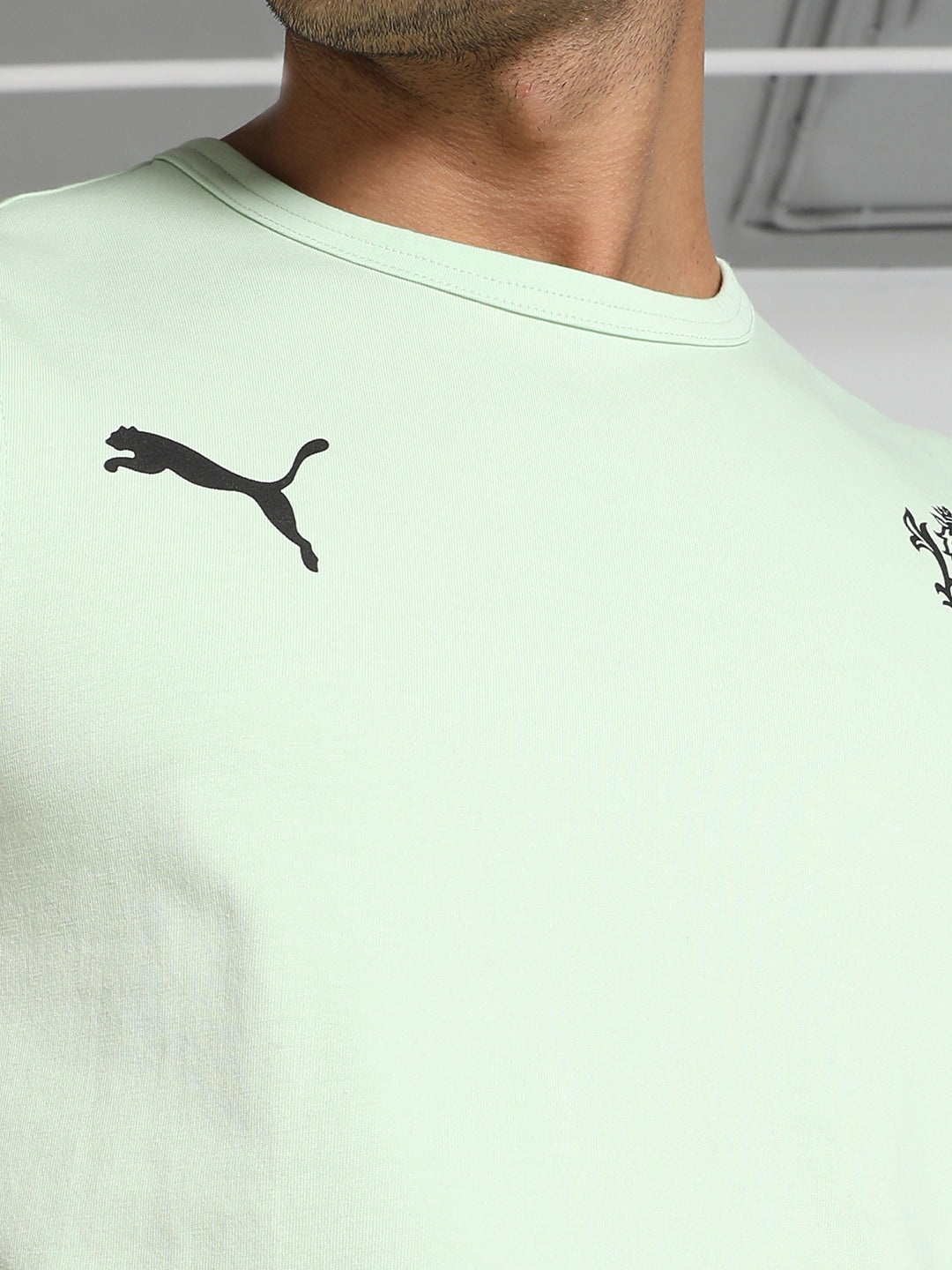 Puma X RCB Men Green Printed Sleeveless Round Neck Cotton Blend T-Shirt (3)
