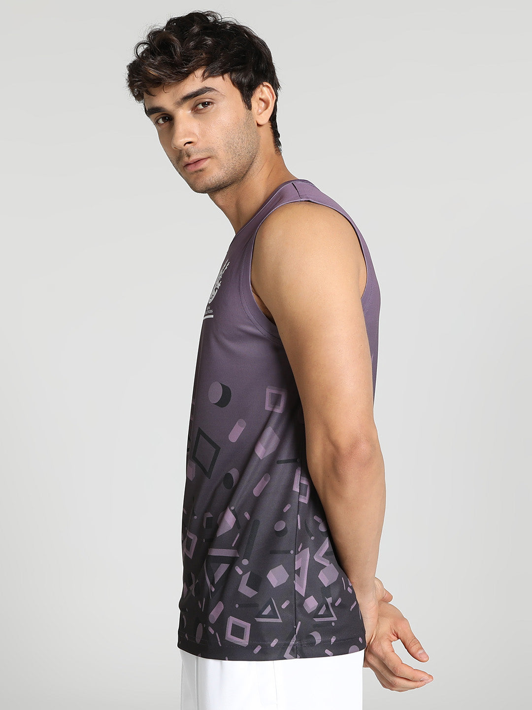 Puma X RCB Men Grey Geometric Print Sleeveless Round Neck Polyester Sports Vest (2)