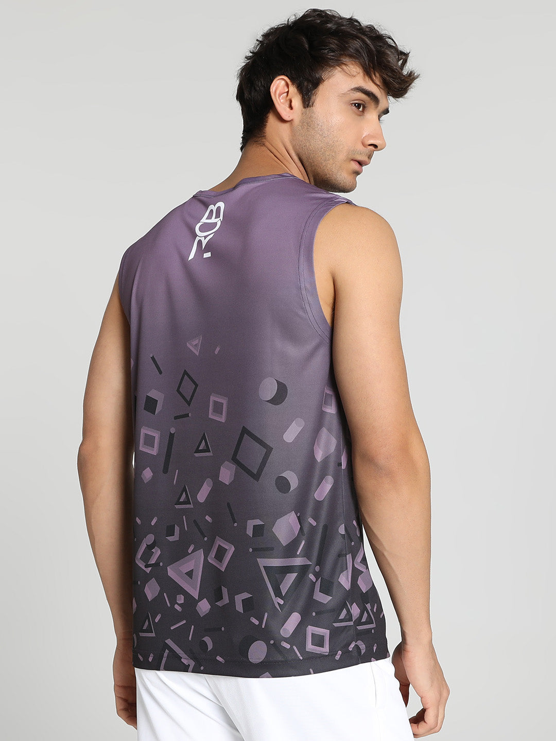 Puma X RCB Men Grey Geometric Print Sleeveless Round Neck Polyester Sports Vest (4)