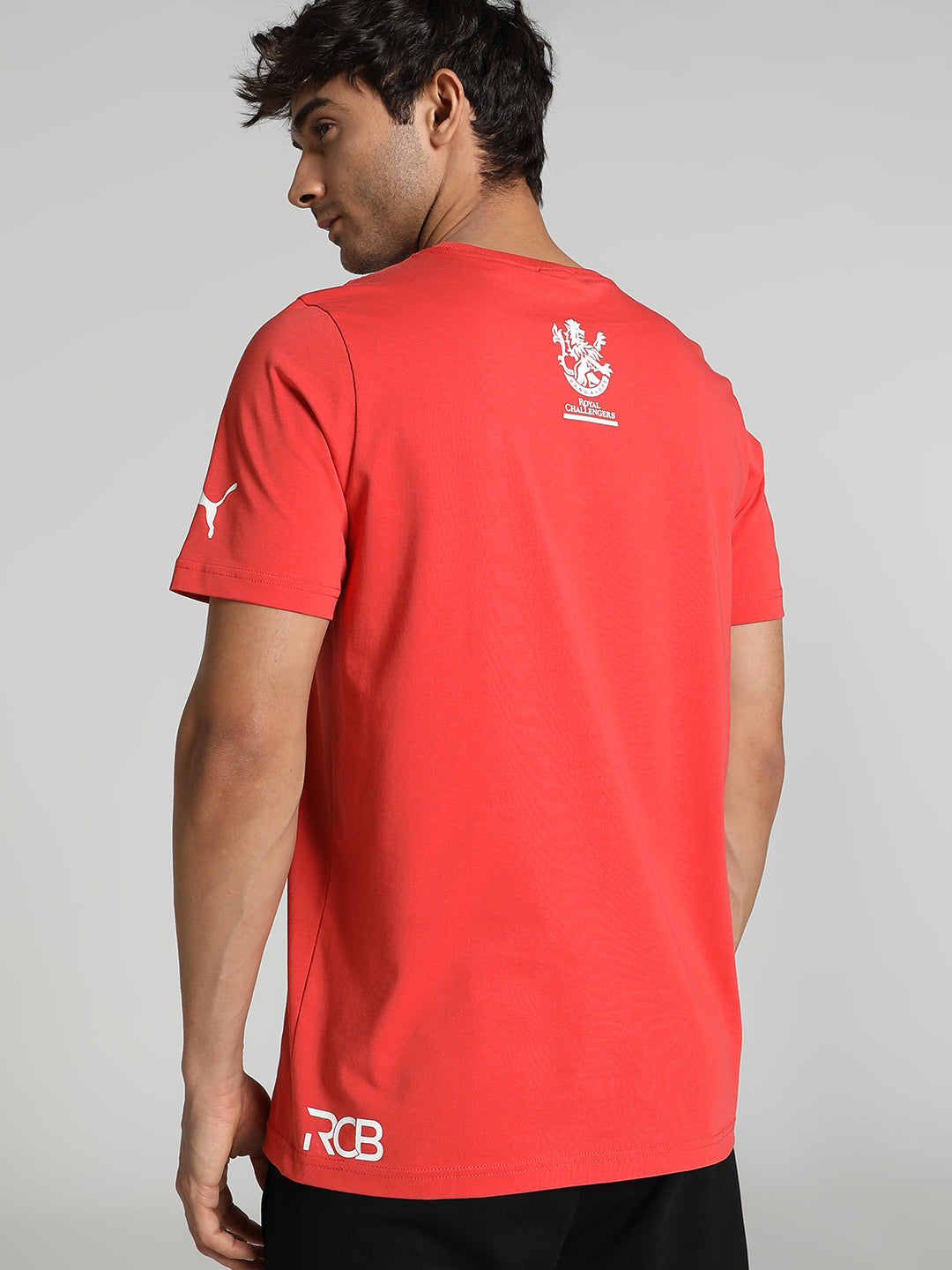 Puma X RCB Men Red Graphic Printed Half Sleeves Round Neck Cotton T-Shirt (4)