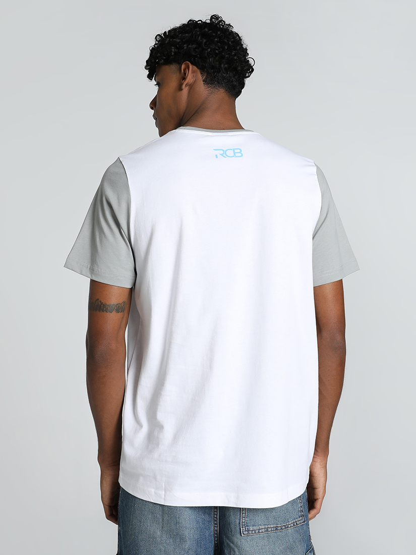 Puma X RCB Men White and Grey Printed Half Sleeves Round Neck Athleisure Cotton T-Shirt (4)