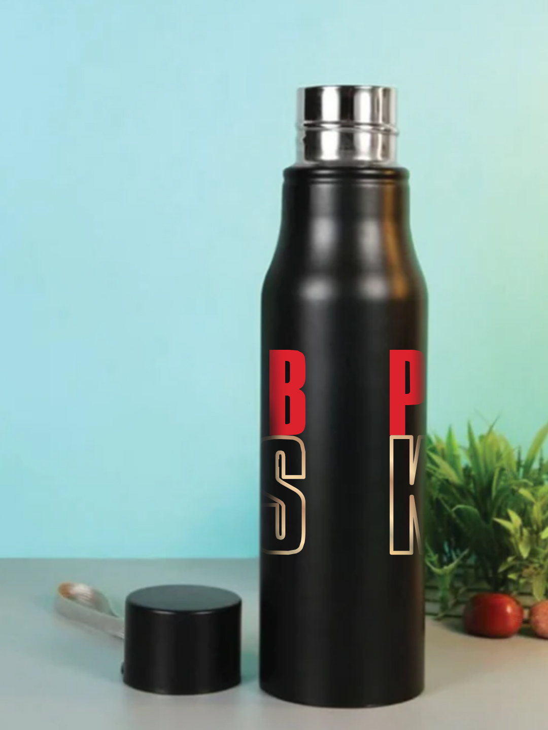 Punjab Kings Single Walled, Easy to Carry, Leak-Proof, Rust Free, Stainless Steel Bottle - 750 Ml (Black/Red) (2)