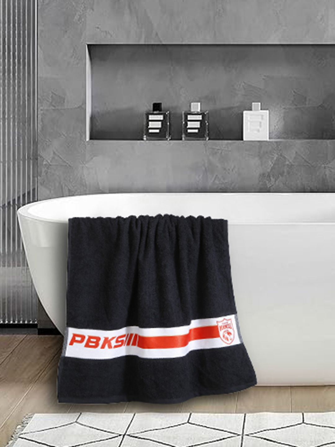 Punjab Kings Bath Towel, Premium 100% Cotton Terry Towels, Extra Soft Feel, Super Absorbent, Full Size - 70 cm X 140 cm, (4)