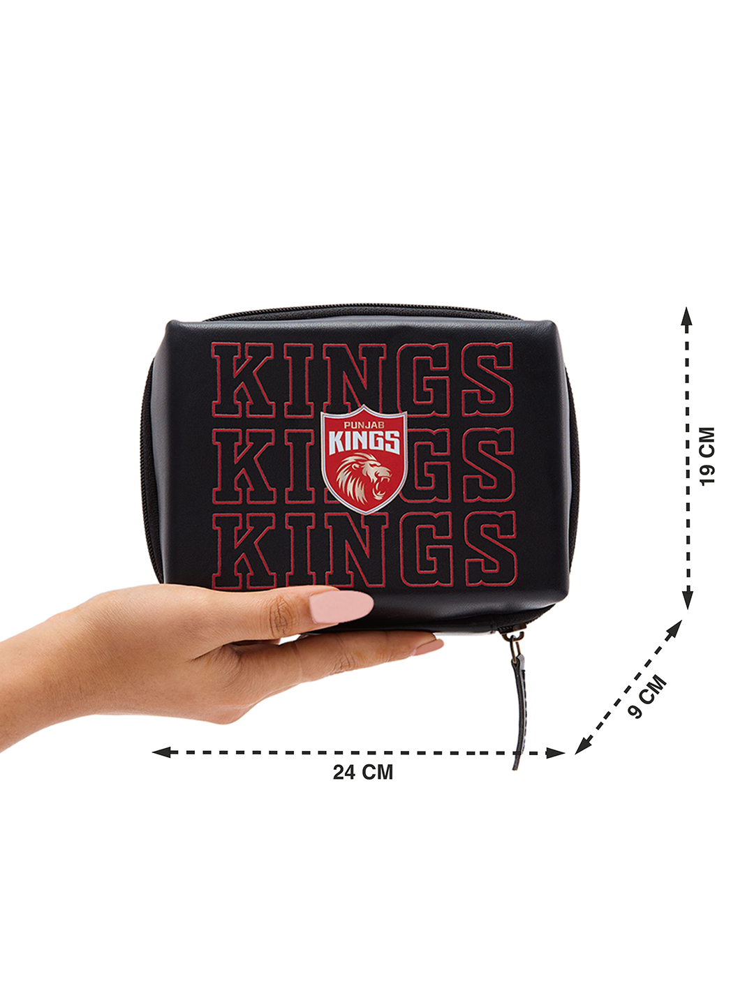 Punjab Kings Portable Pouch for Electronics, Accessories, USB Cables, Power Bank, Gadget Organizer Bag with Multi Compar (11)
